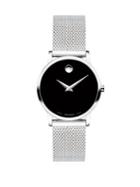 Movado Museum Classic Black Dial, Stainless Steel Mesh Bracelet Watch