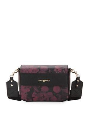 Karl Lagerfeld Paris Printed Leather Crossbody Bag