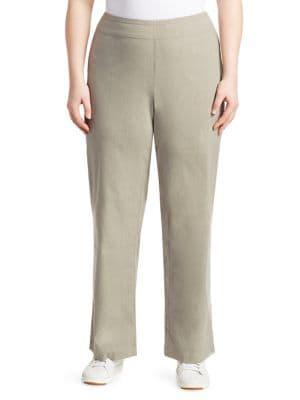 Nic+zoe Plus Linen Pull-on Wide Leg Pants