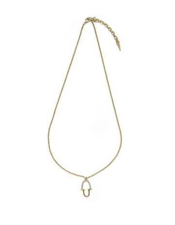 Botkier New York Half Pave Bell Pendant Necklace