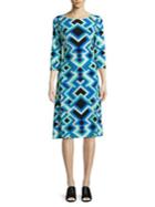 Rafaella Geometric-print Ruched Dress