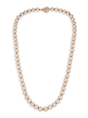 Miriam Haskell Grey Faux Pearl Long Strand Necklace