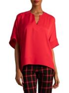 Trina Turk Eastern Luxe Chinayo High-low Satin Top