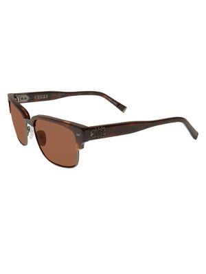 John Varvatos 56mm Embossed Guitar Browline Sunglasses