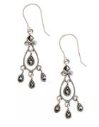 Lord & Taylor Sterling Silver And Marcasite Chandelier Earrings