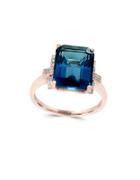 Effy Diamond, London Blue Topaz & 14k Rose Gold Ring