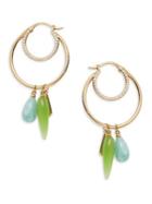 Nadri Double Hoop Stone Earrings