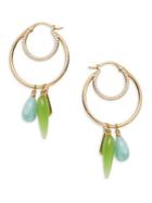 Nadri Double Hoop Stone Earrings