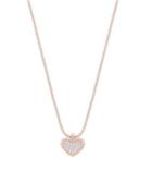 Nadri Crystal Pave V Day Heart Pendant Necklace