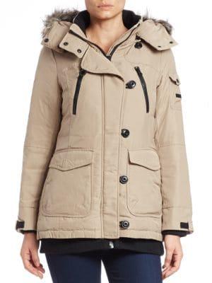 Bernardo Faux Fur-trimmed Parka