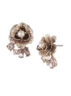 Marchesa Blush-goldtone Floral Button Earrings