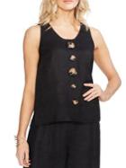 Vince Camuto Oasis Bloom Linen Sleeveless Top