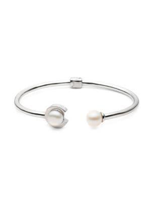 Carolee Essentials 3 7mm-8mm Freshwater Pearl Hinged C Cuff Bracelet