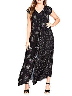 City Chic Plus Mixed Floral Maxi Dress