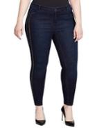 Skinny Girl Plus Leather & Chain Mid-rise Skinny Jeans