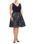 Xscape Patterned Fit-and-flare Dress
