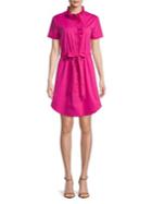 Imnyc Isaac Mizrahi Ruffled Tie-front Shirt Dress