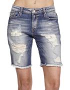 Cult Of Individuality Tomboy Distressed Skinny-fit Shorts