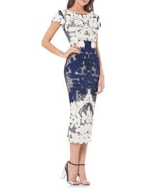 Js Collections Boatneck Embroidered Dress