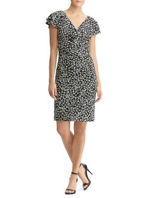 Lauren Ralph Lauren Printed Flutter-sleeve Dress