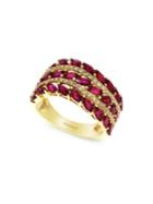Effy Amore Natural Ruby, Diamond And 14k Rose Gold Ring