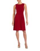 Adrianna Papell Pleated Waist Sleeveless Fit-and-flare Dress