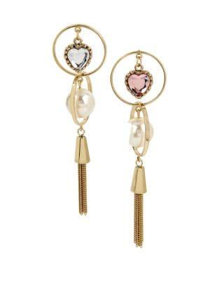 Betsey Johnson Boost Crystal Heart Mismatched Earrings