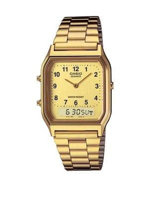 G-shock Casio Goldtone Analog And Digital Vintage Watch