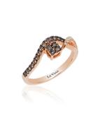 Levian 14k Rose Gold Chocolate-and-vanilla Diamond Ring