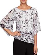 Alex Evenings Floral Asymmetrical Blouse