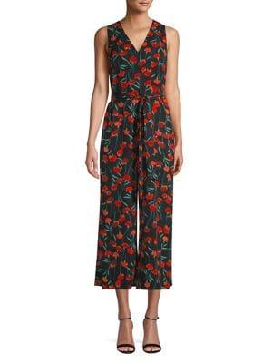 Karl Lagerfeld Paris Floral Cropped Jumpsuit