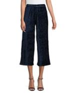 Miss Selfridge Velvet Plisse Cropped Wide Leg Pants