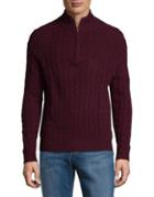 Brooks Brothers Red Fleece Cable-knit Half-zip Sweater