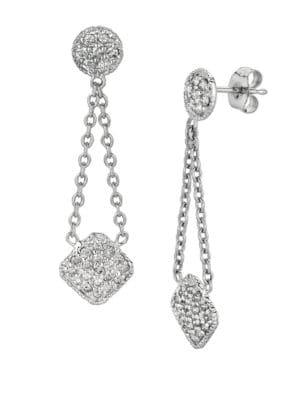 Morris & David 14k White Gold & Diamond Pave Drop Earrings