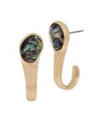 Robert Lee Morris Collection Abalone Stone Curved Stick Earrings