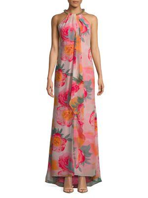 Calvin Klein Ruffle Halter Neckline Dress