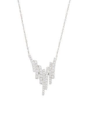 Nadri Rhodium-plated And Cubic Zirconia Ripple Cascade Pendant Necklace