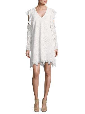 Bcbgmaxazria Lace Ruffle Sleeve Shift Dress