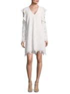 Bcbgmaxazria Lace Ruffle Sleeve Shift Dress