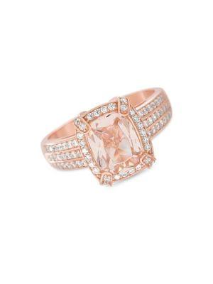 Lord & Taylor 14k Rose Goldplated Sterling Silver & Crystal 3-row Band Ring