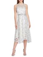 Tahari Arthur S. Levine Floral Embroidered Mesh Midi Dress
