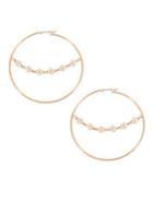 Bcbgeneration Floral Link Chain Hoop Earrings