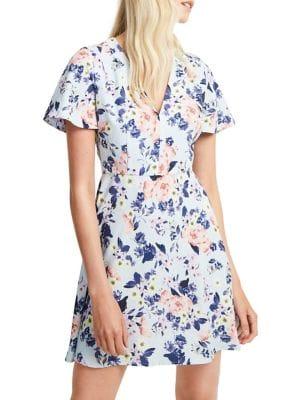 French Connection Armoise Crepe Mini Fit-&-flare Dress