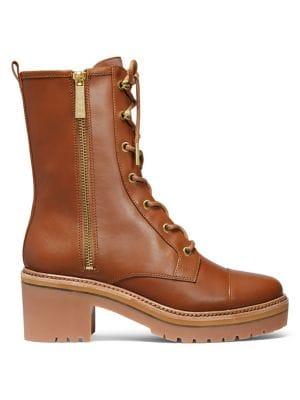 Michael Kors Anaka Leather Combat Boots
