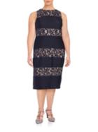 London Times Lace-accented Sheath Dress