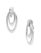 Anne Klein Silvertone Double Ring Hoop Earrings