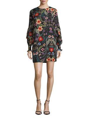 Cooper St Long-sleeve Floral Mini Dress
