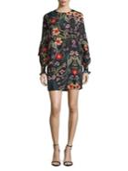 Cooper St Long-sleeve Floral Mini Dress
