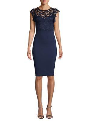 Quiz Lace-bodice Sheath Dress