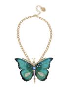 Betsey Johnson Buzz Off Epoxy Butterfly Pendant Necklace